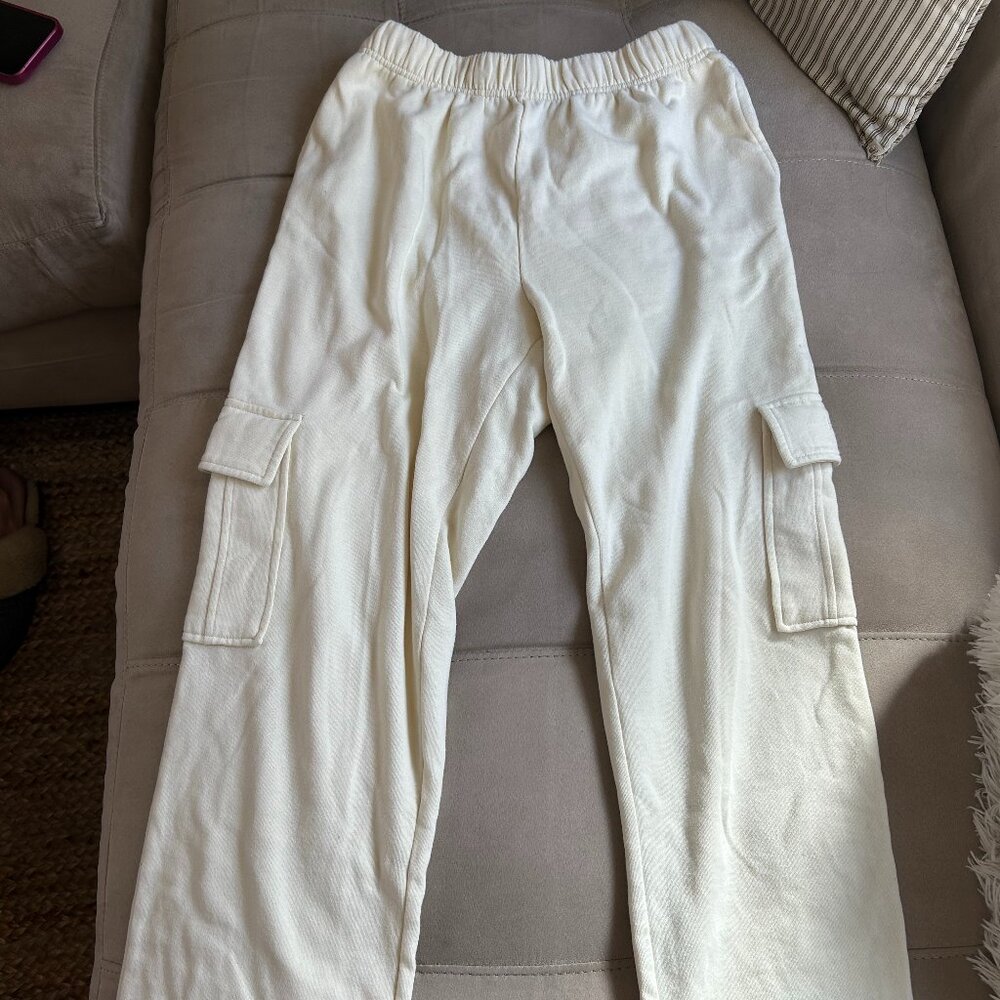 Cream/Off-White Wide Leg Cargo RVCA Sweatpants